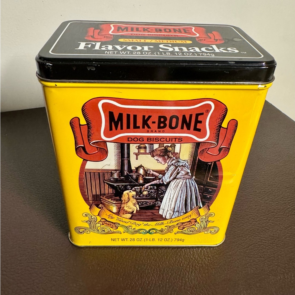 Milk Bone Vtg Metal Container Box